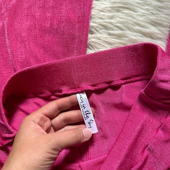 LUCY IN THE SKY Hot Pink Spilt Leg Pant - Picture 6 of 8